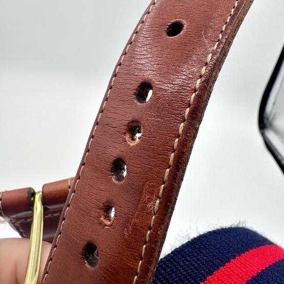 J. Press Navy and Red Wool Canvas Belt